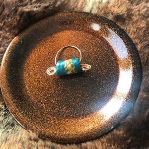Handmade African glass beaded ring